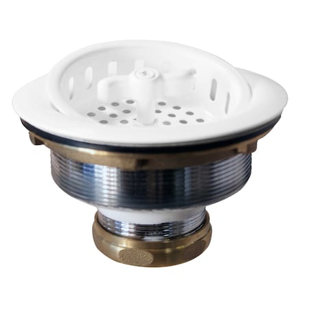 Westbrass Wing Nut Style Large Kitchen Basket Strainer in Powdercoated White D213-50